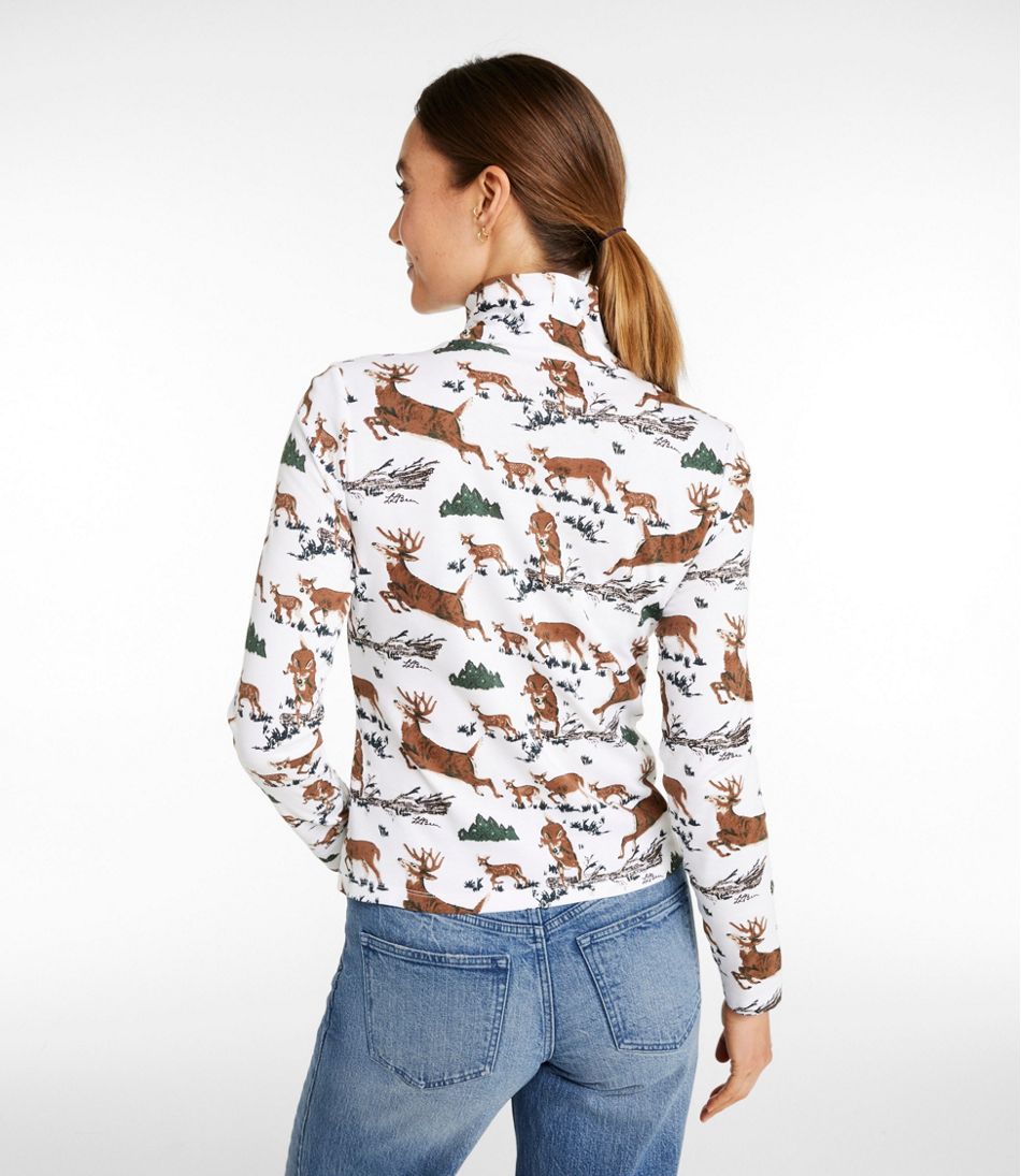 Women's Signature Lightweight Cotton Turtleneck, Novelty - Image 3