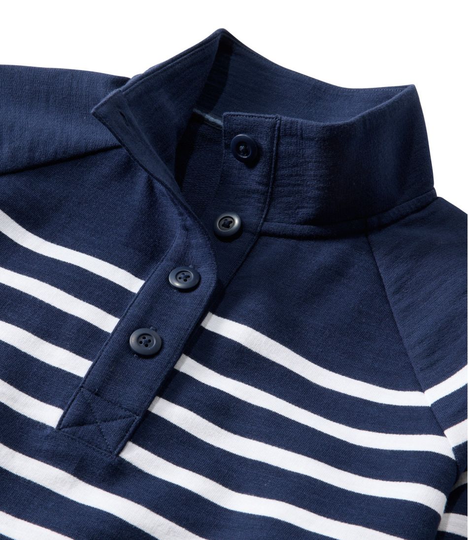 Women's Peaks Island Button Mockneck, Stripe - Image 4