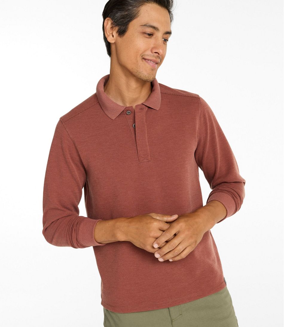 Men's Mountainside Micro Waffle Polo, Long-Sleeve - Image 2