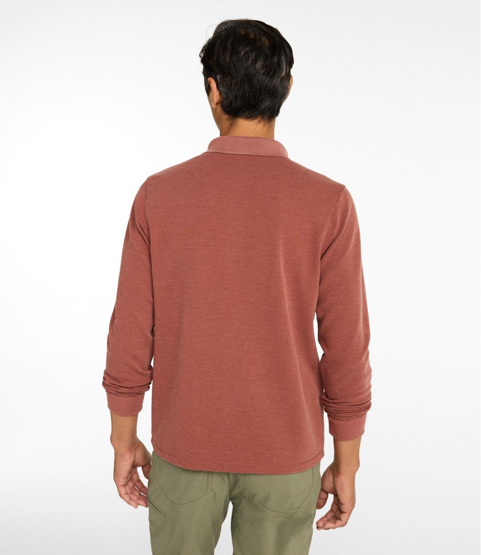 Men's Mountainside Micro Waffle Polo, Long-Sleeve - Image 3