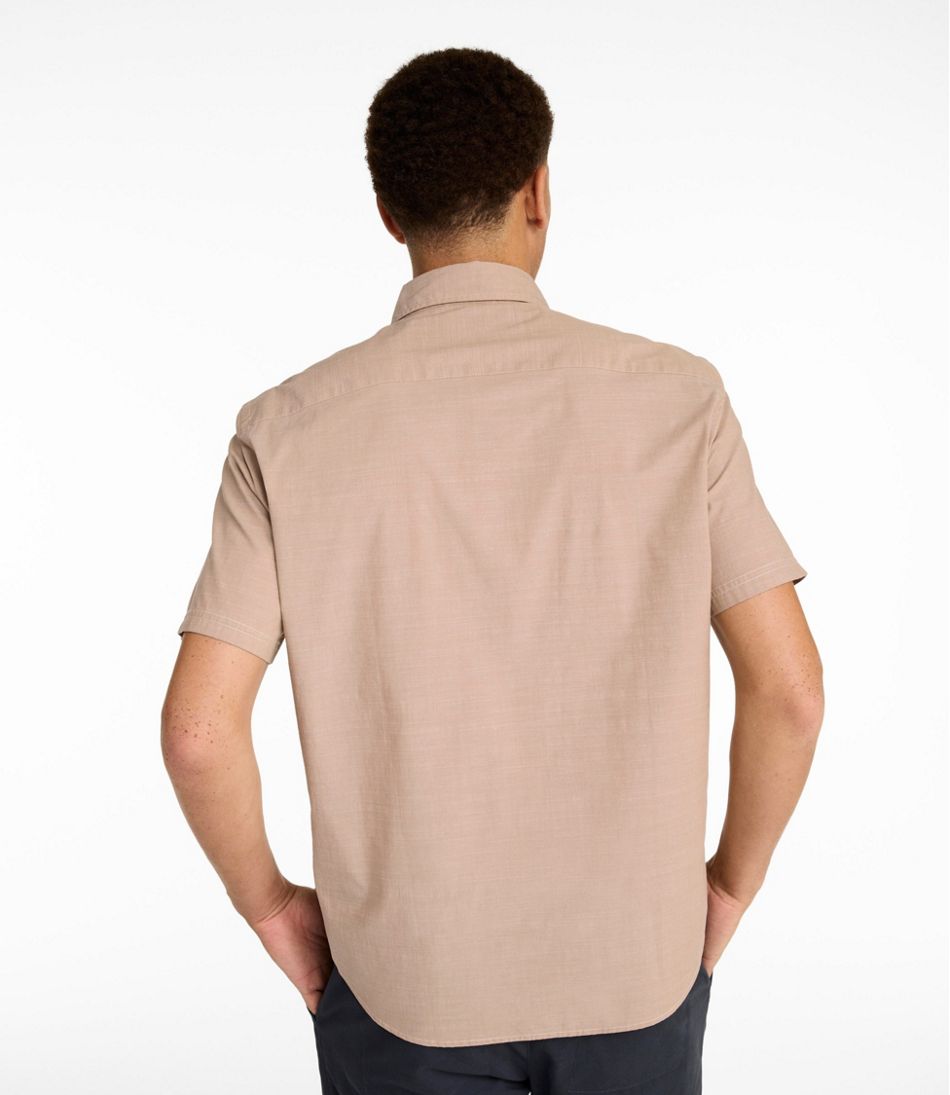 Men's Comfort Stretch Performance? Chambray Shirt, Short-Sleeve, Slightly Fitted Untucked Fit - Image 3