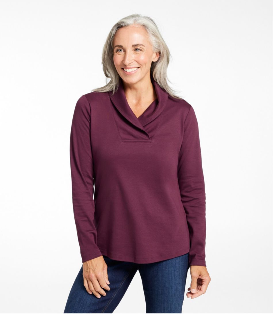 Women's L.L.Bean Pullover, Long-Sleeve Shawl Collar - Image 2