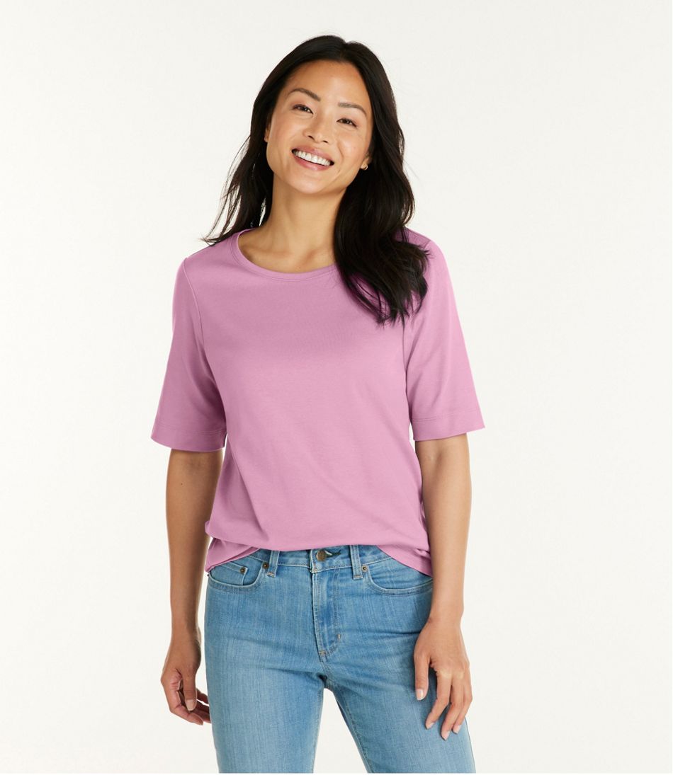 Women's L.L.Bean Jewelneck Tee, Elbow-Sleeve - Image 2