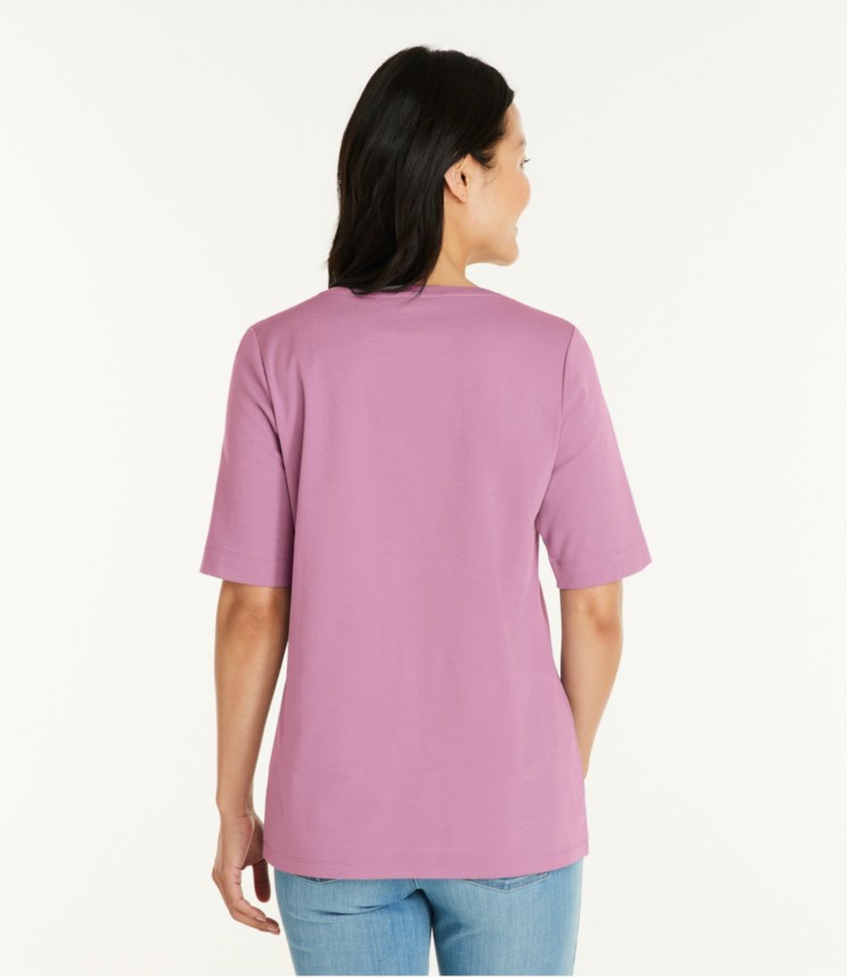 Women's L.L.Bean Jewelneck Tee, Elbow-Sleeve - Image 3