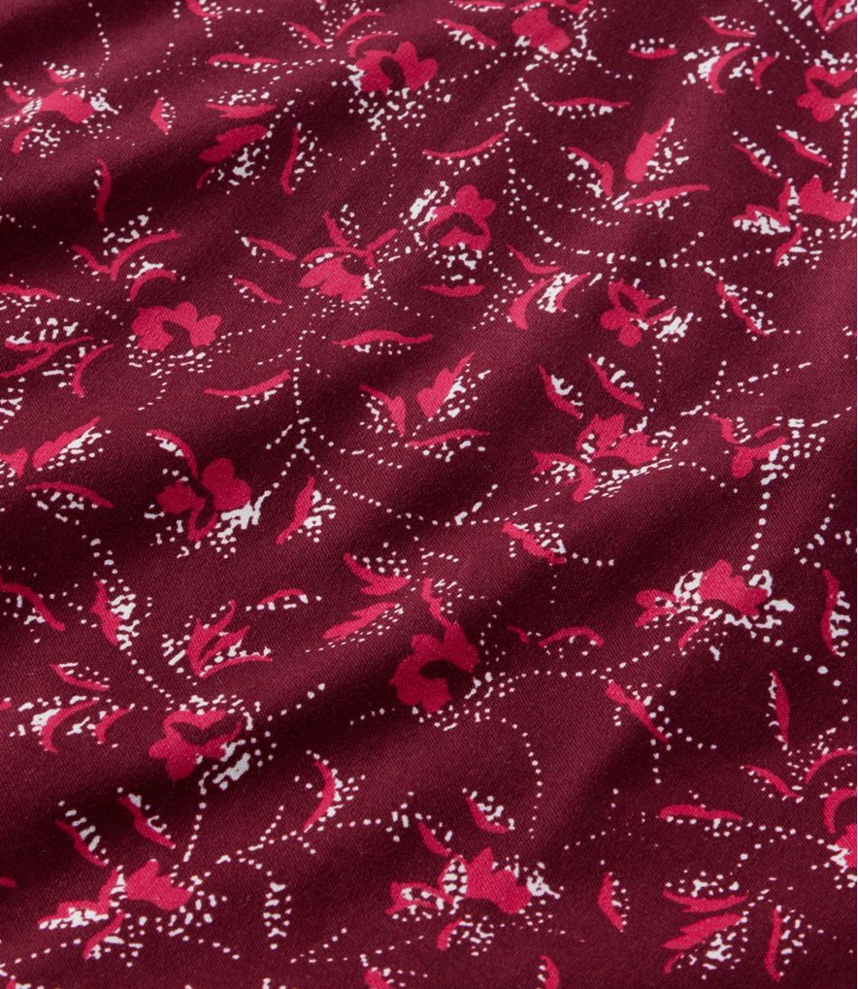 Women's Pima Cotton Tee, Shawl Long-Sleeve Print - Image 4