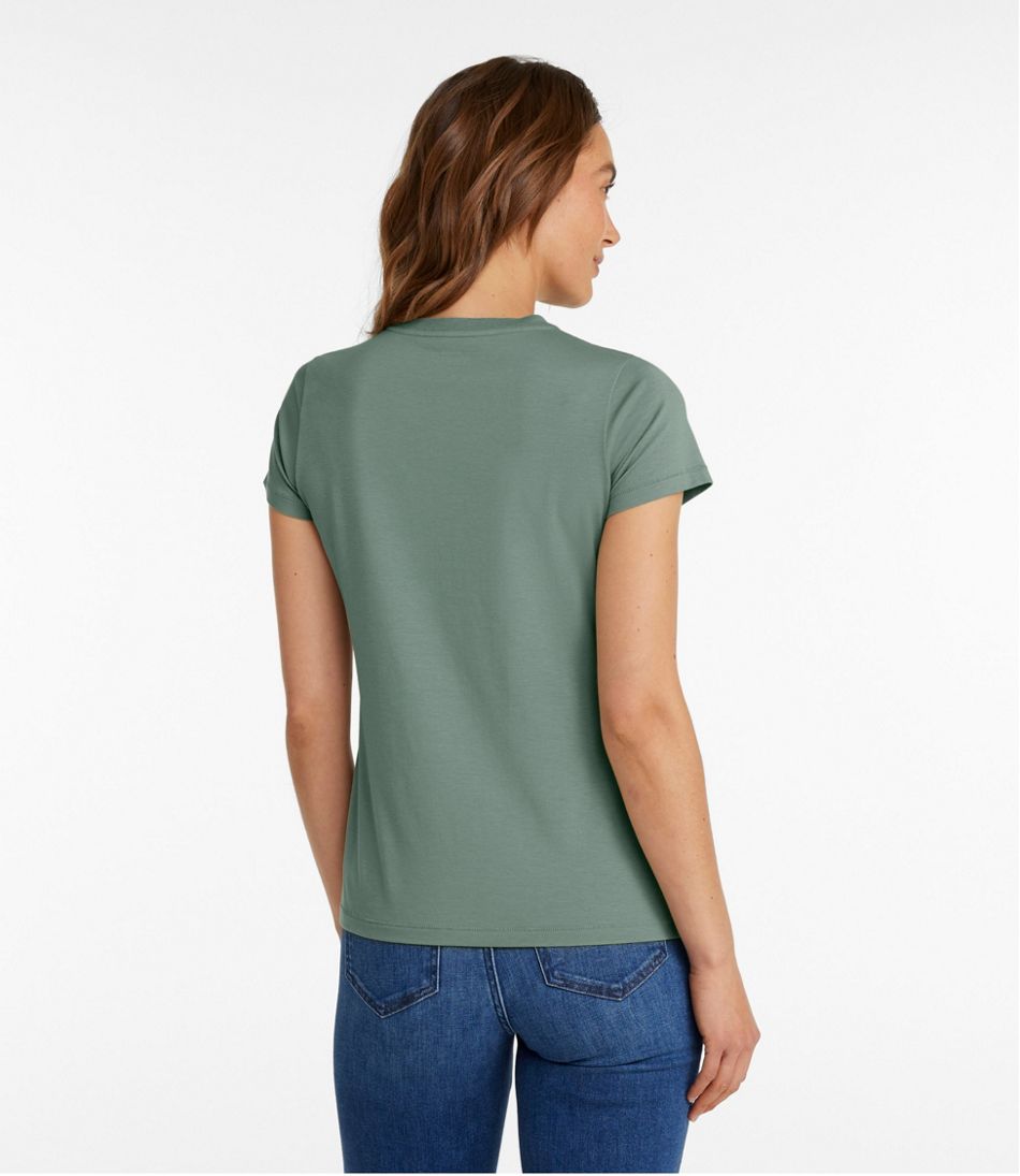 Women's Soft Stretch Supima-Blend Tee, Crewneck Short-Sleeve - Image 3