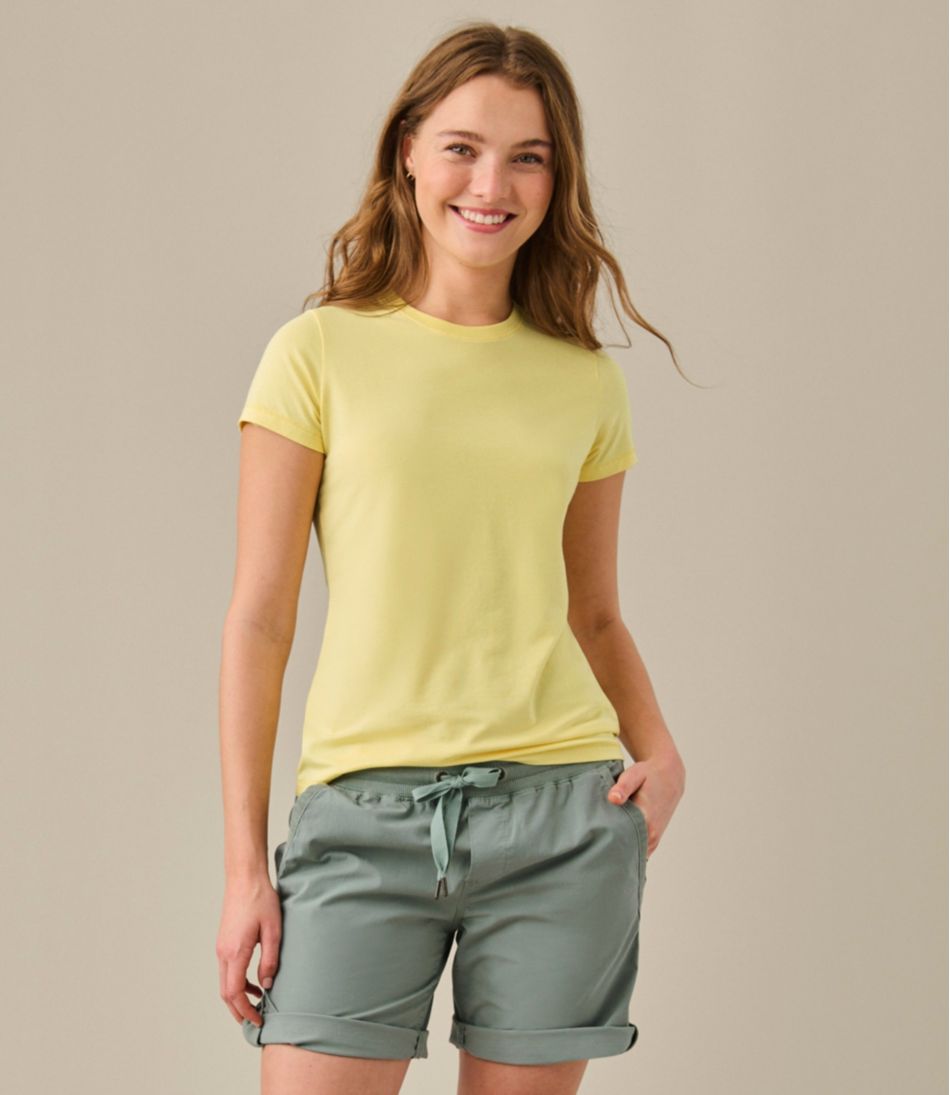 Women's Soft Stretch Supima-Blend Tee, Crewneck Short-Sleeve - Image 6