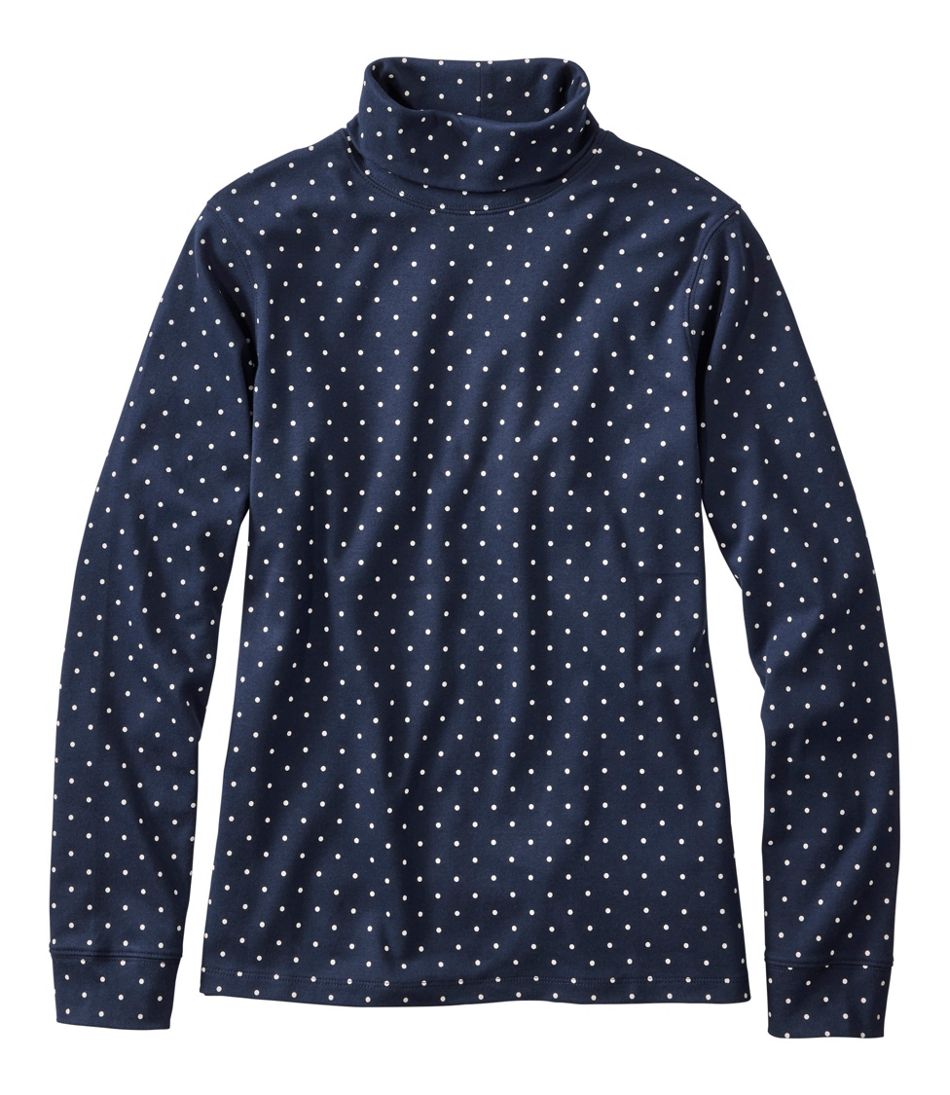 Women's L.L.Bean Interlock Turtleneck, Long-Sleeve Allover Print