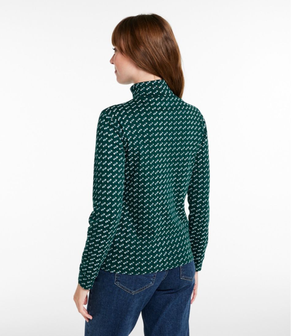 Women's L.L.Bean Interlock Turtleneck, Long-Sleeve Allover Print - Image 3