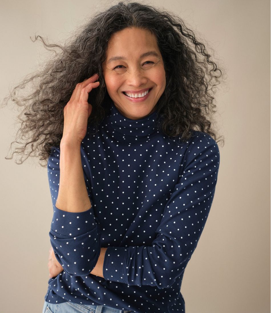Women's L.L.Bean Interlock Turtleneck, Long-Sleeve Allover Print - Image 5