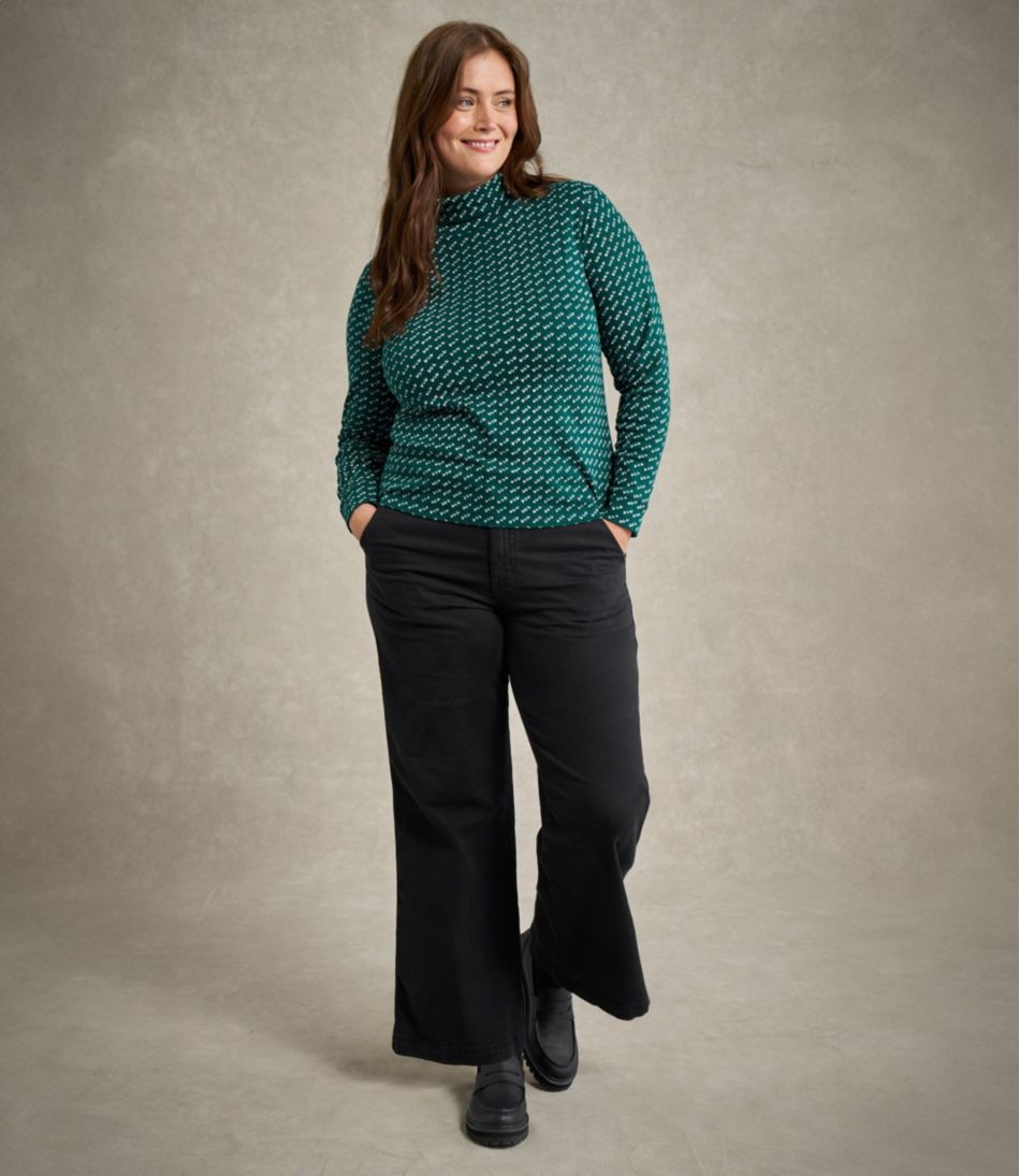 Women's L.L.Bean Interlock Turtleneck, Long-Sleeve Allover Print - Image 6