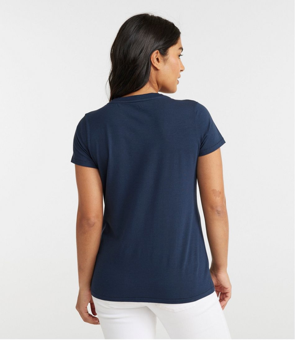 Women's Soft Stretch Supima-Blend Tee, Scoopneck Short-Sleeve - Image 3