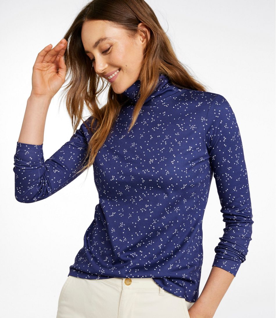 Women's Pima Cotton Turtleneck, Long-Sleeve Print - Image 2