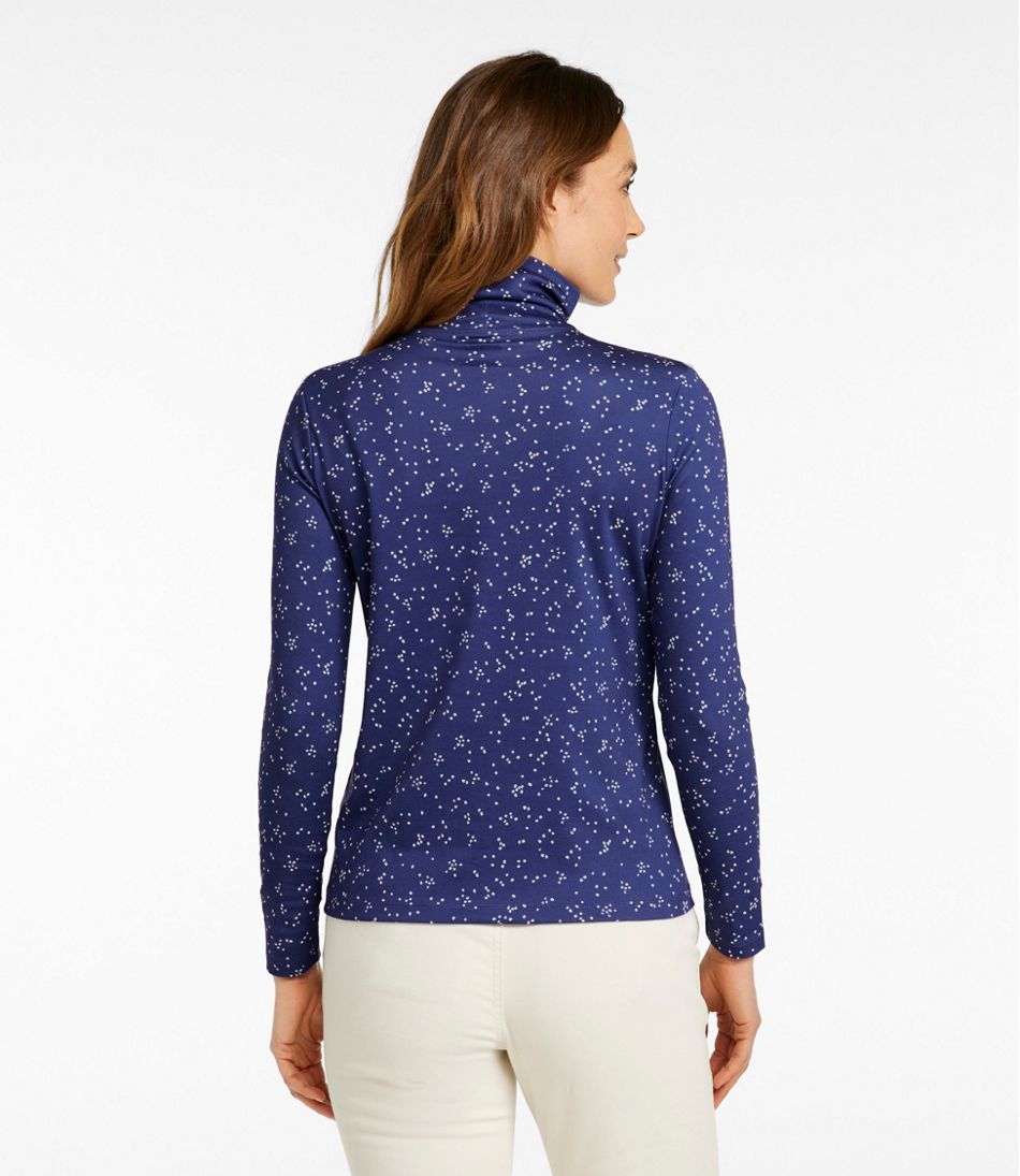 Women's Pima Cotton Turtleneck, Long-Sleeve Print - Image 3