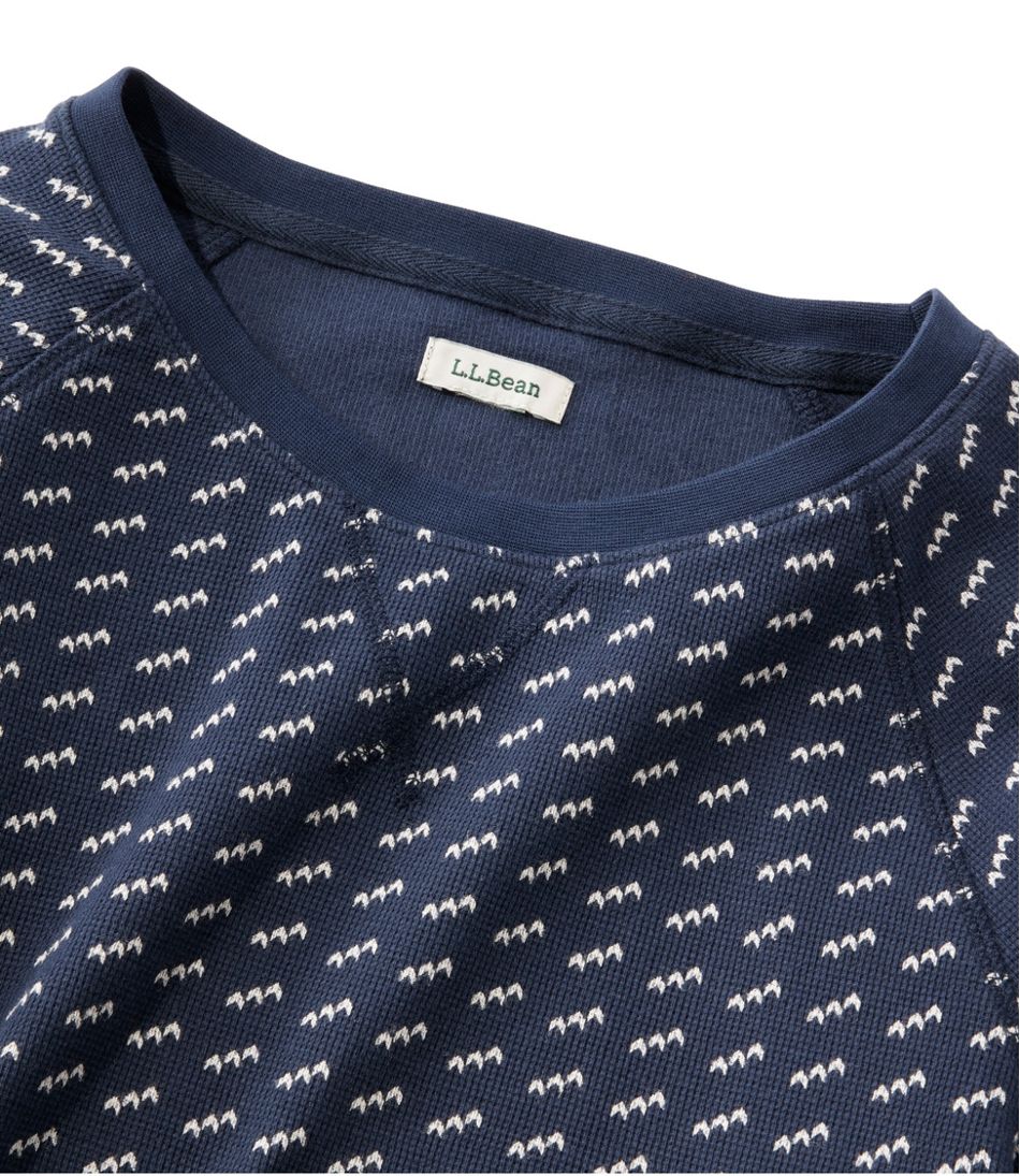 Women's Unshrinkable Mini-Waffle Tee, Long-Sleeve Crewneck Stripe - Image 4