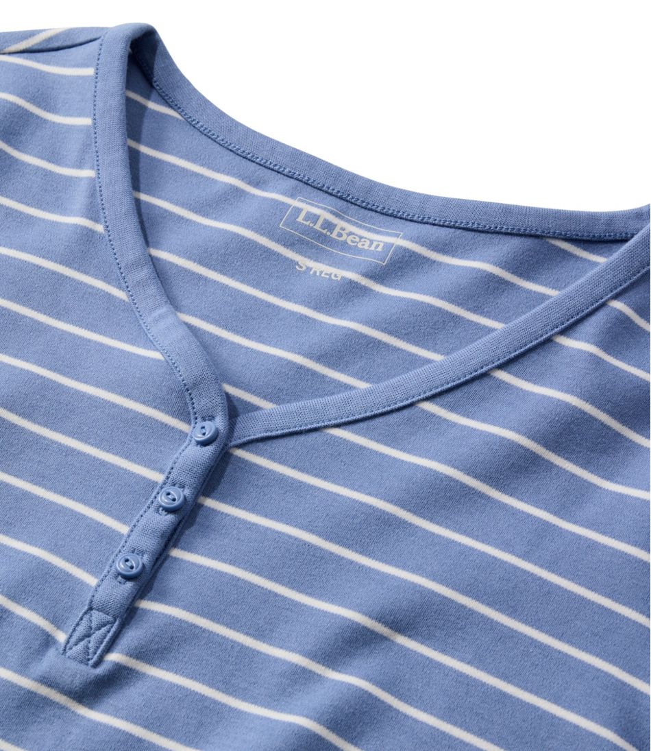 Women's L.L.Bean V-Neck Henley, Long-Sleeve Stripe - Image 4