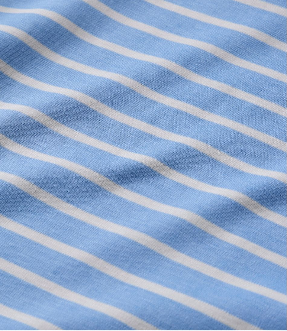Women's Pima Cotton Tee, Elbow-Sleeve Boatneck Stripe - Image 5