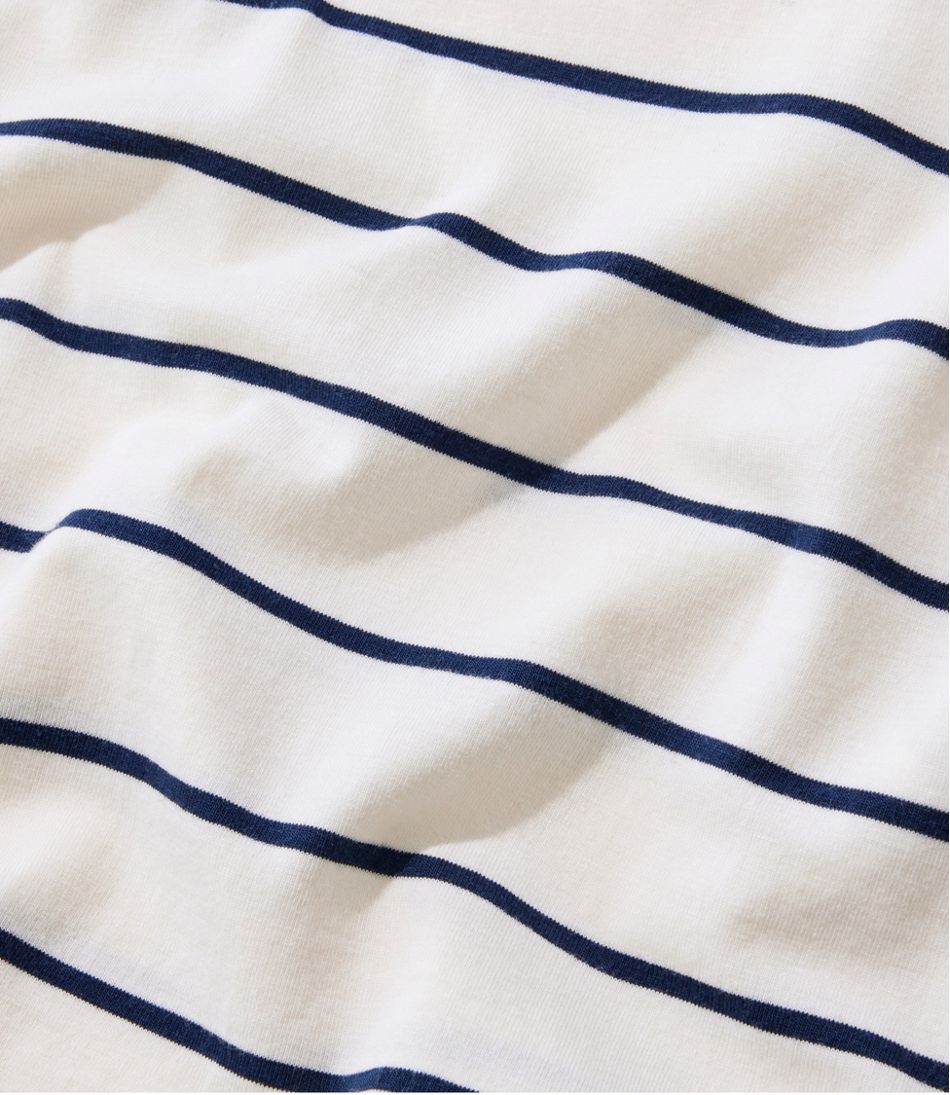 Women's Soft Stretch Supima-Blend Tee, Crewneck Short-Sleeve Striped - Image 5