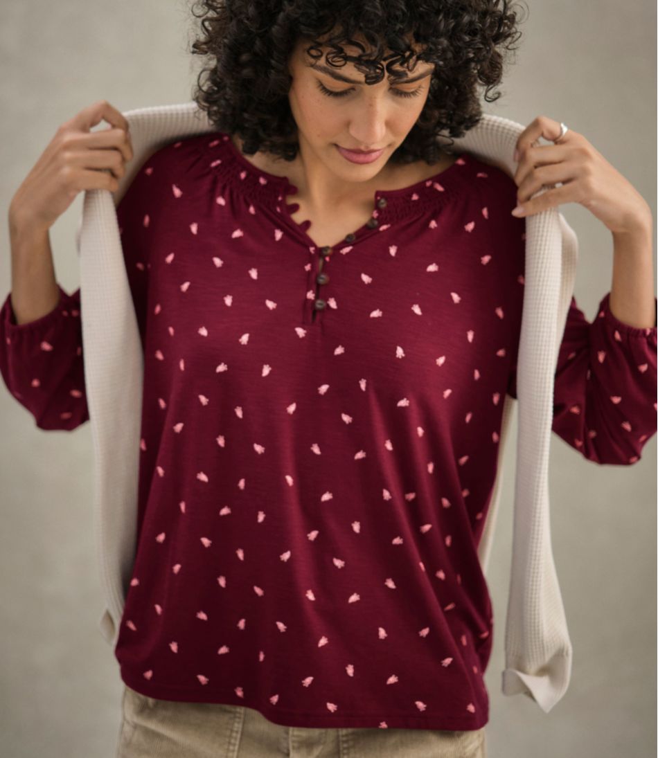 Women's Camden Hills Tee, Three-Quarter-Sleeve Print - Image 10