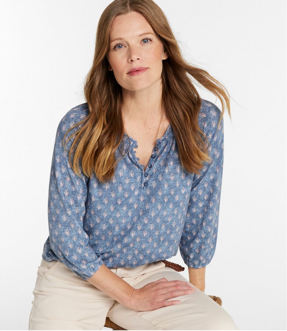 Women's Camden Hills Tee, Three-Quarter-Sleeve Print - Image 2