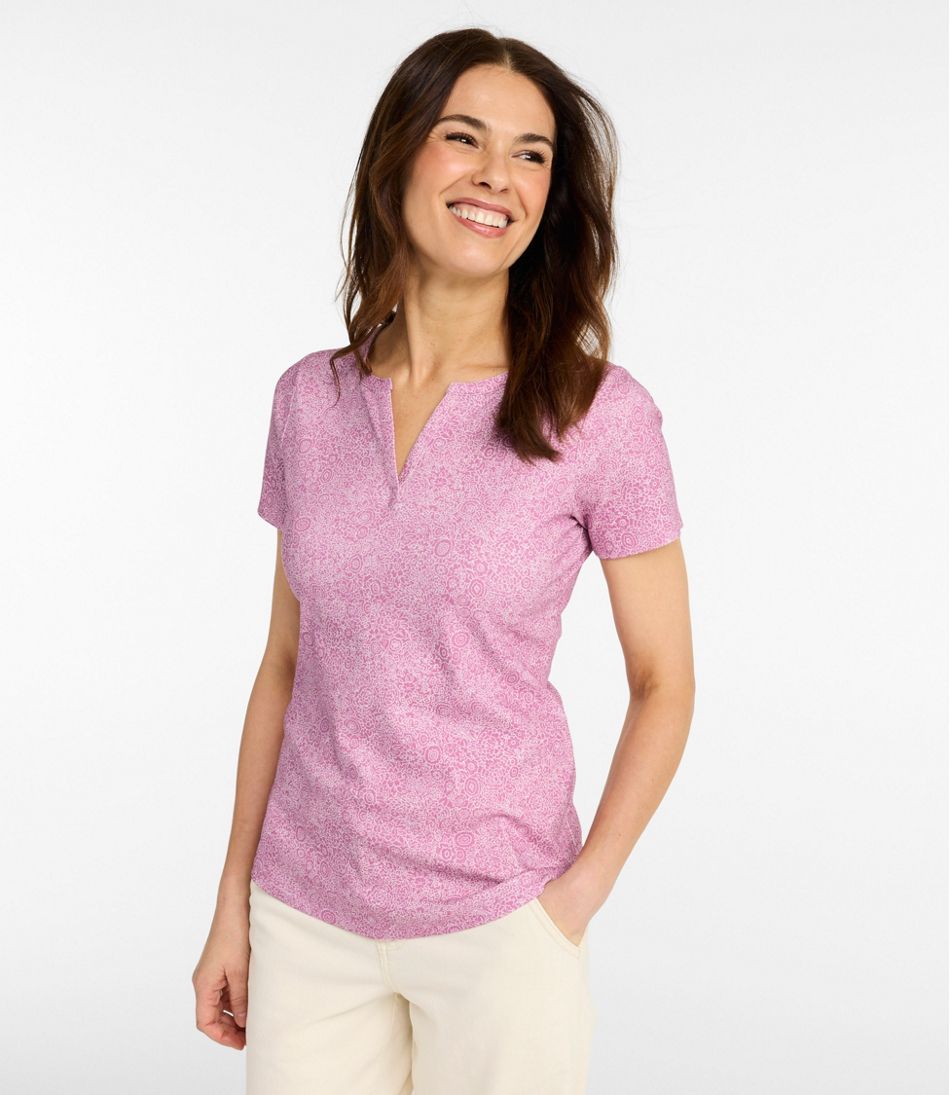 Women's L.L.Bean Tee, Short-Sleeve Notch-Neck Print - Image 2