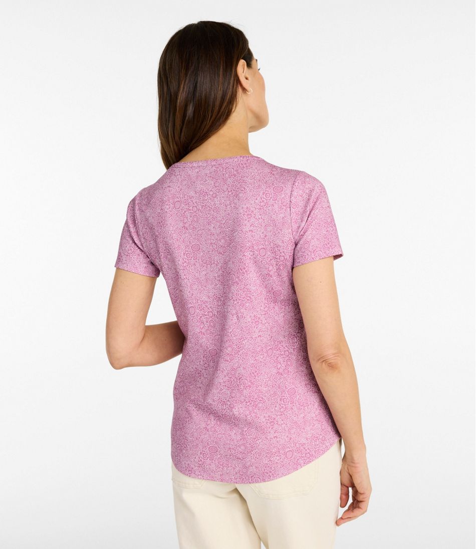 Women's L.L.Bean Tee, Short-Sleeve Notch-Neck Print - Image 3