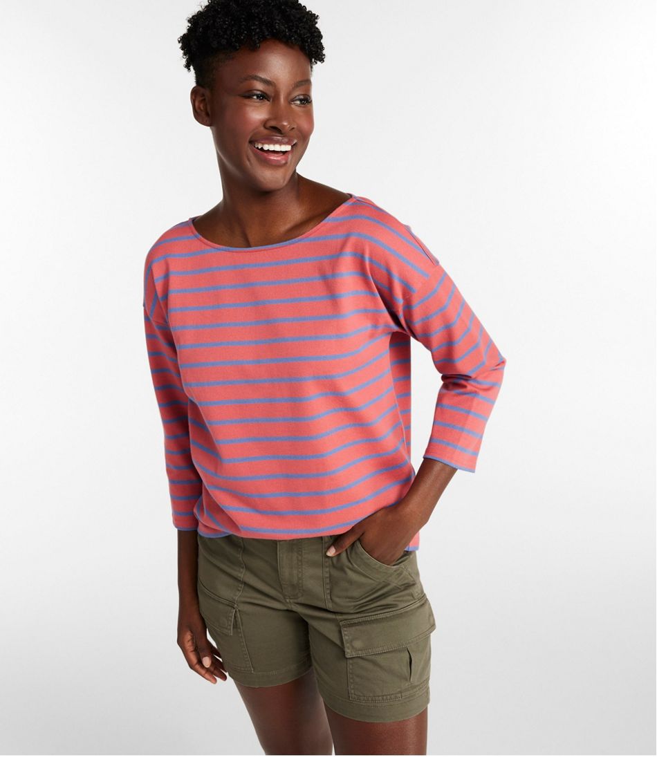 Women's Heritage Mariner Top, Boatneck Three-Quarter-Sleeve Stripe - Image 2