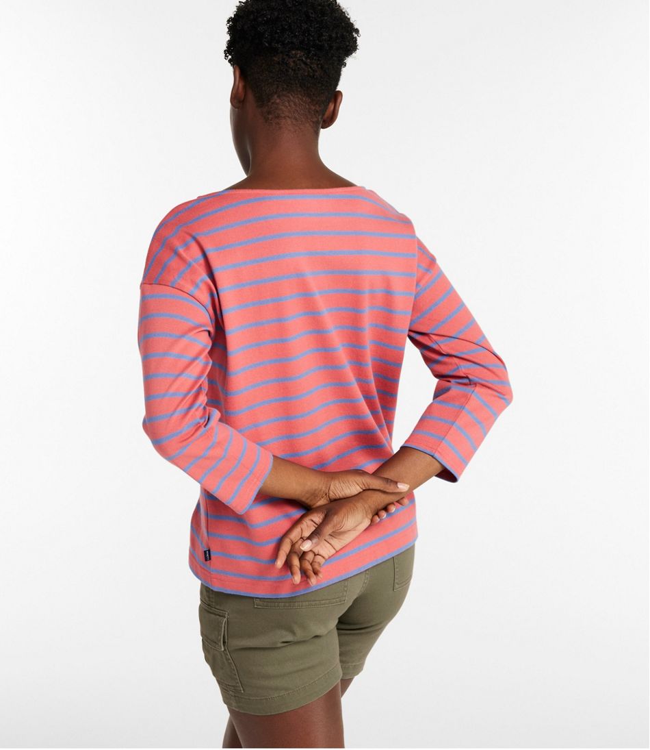 Women's Heritage Mariner Top, Boatneck Three-Quarter-Sleeve Stripe - Image 3