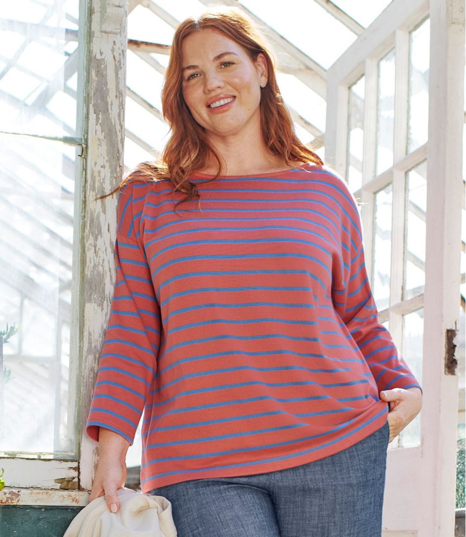Women's Heritage Mariner Top, Boatneck Three-Quarter-Sleeve Stripe - Image 5