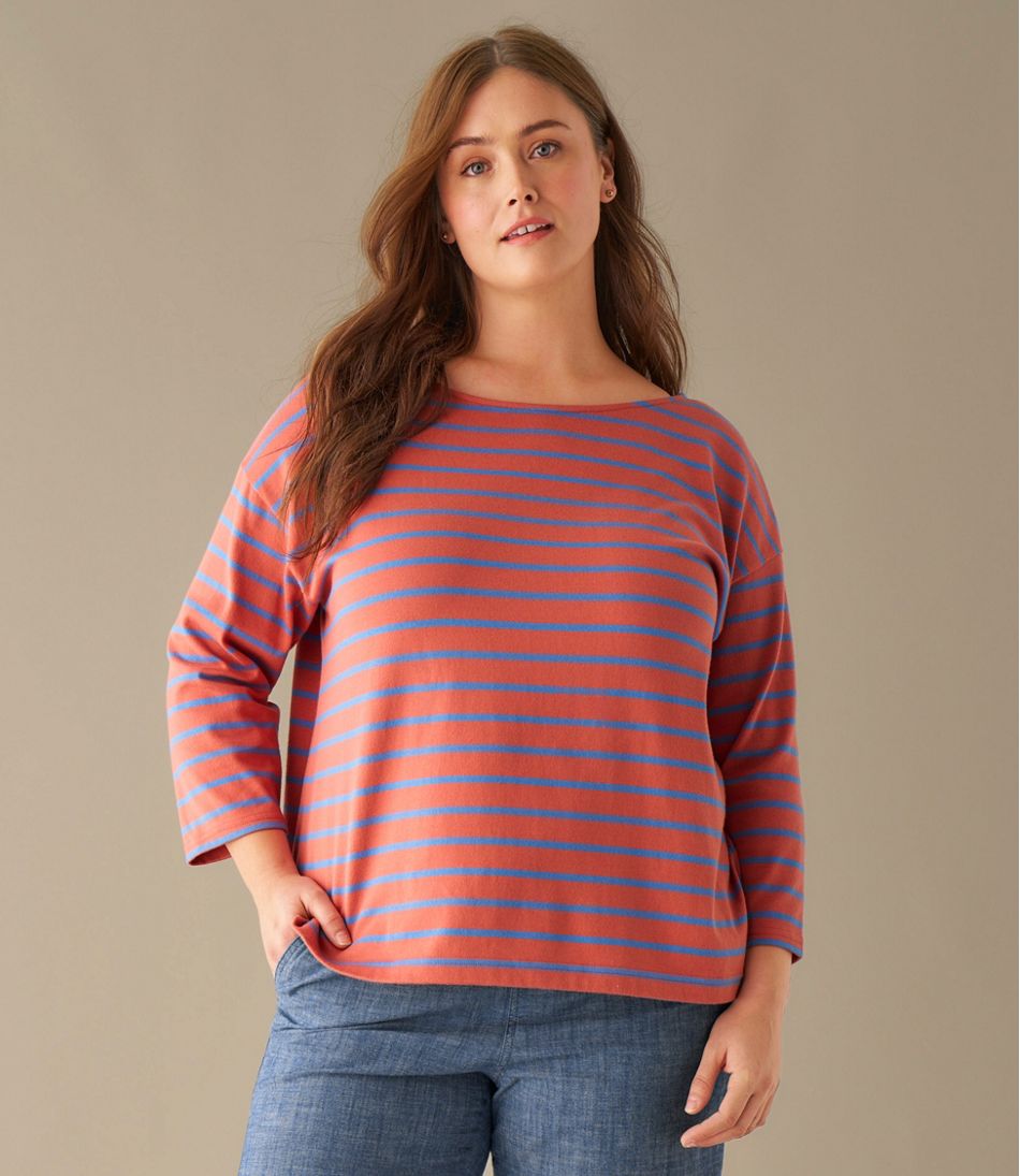 Women's Heritage Mariner Top, Boatneck Three-Quarter-Sleeve Stripe - Image 6