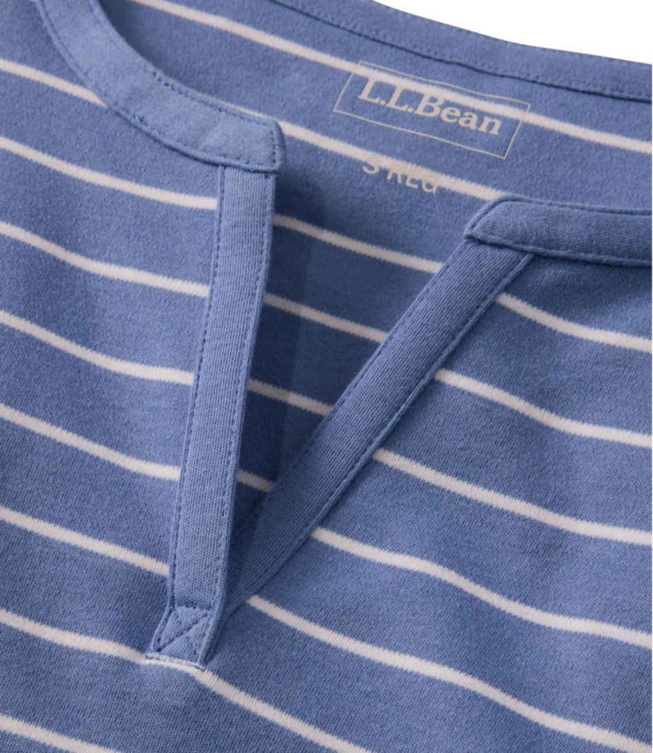 Women's L.L.Bean Tee, Short-Sleeve Notch-Neck Stripe - Image 4