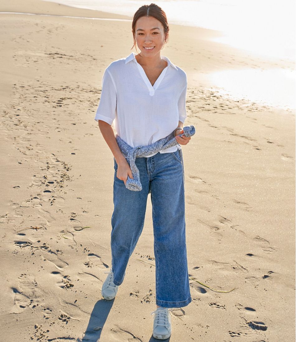 Women's Cloud Gauze Shirt, Polo - Image 8