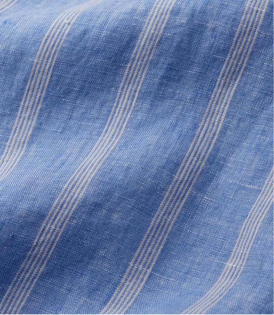Women's Premium Washable Linen Shirt, Splitneck Stripe - Image 5