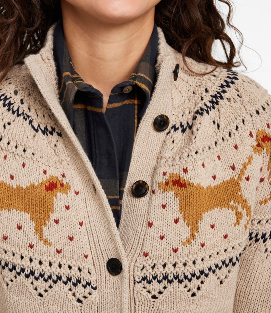 Women's Signature Cotton Fisherman Sweater, Short Cardigan Fair Isle - Image 4