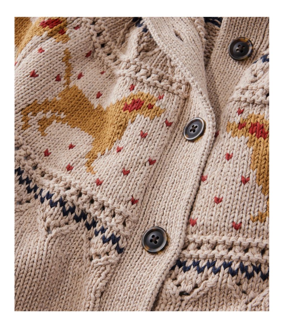 Women's Signature Cotton Fisherman Sweater, Short Cardigan Fair Isle - Image 5