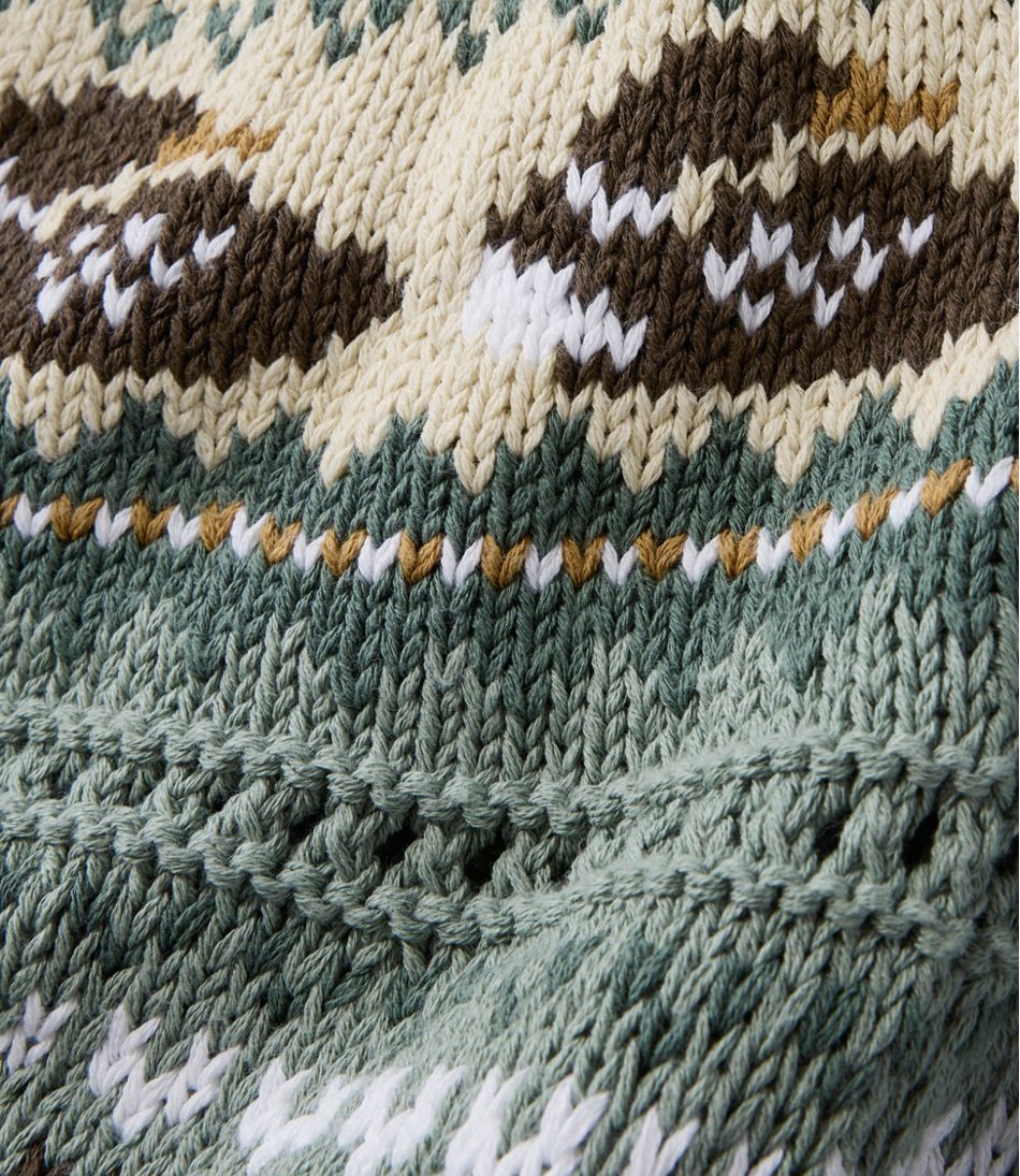 Women's Signature Cotton Fisherman Sweater, Short Cardigan Fair Isle - Image 6