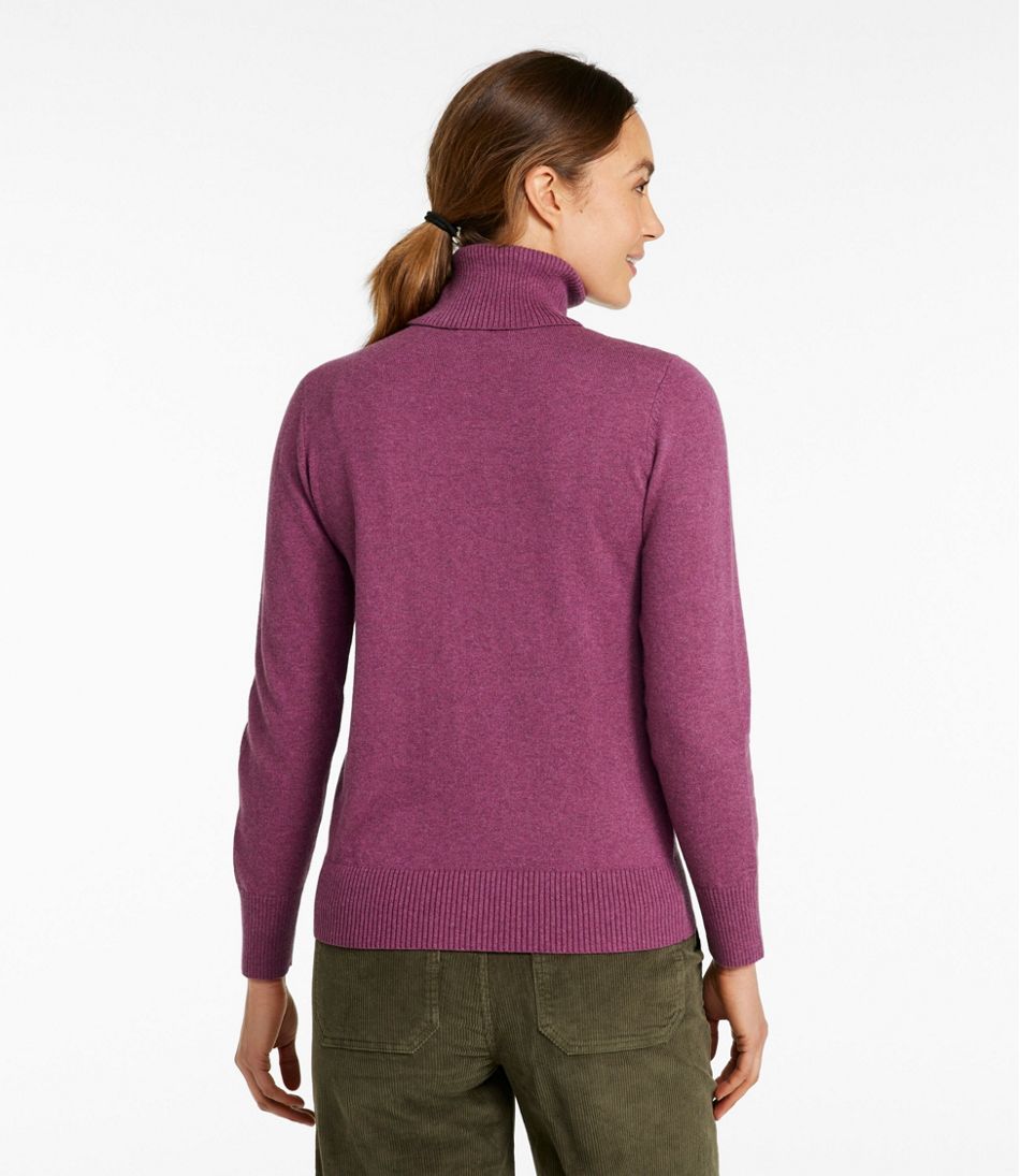 Women's Cotton/Cashmere Sweater, Turtleneck - Image 3