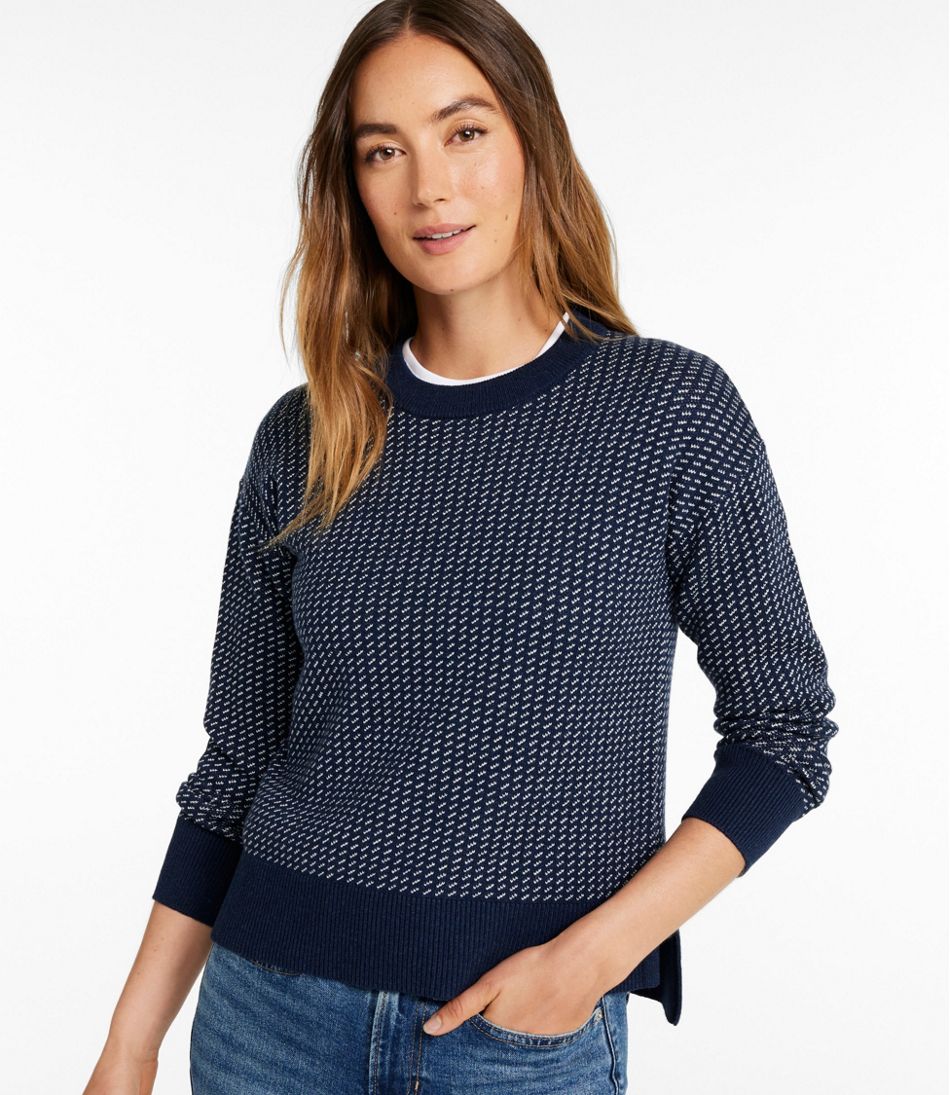 Women's Wicked Soft Cotton/Cashmere Crewneck Sweater, Pattern - Image 2