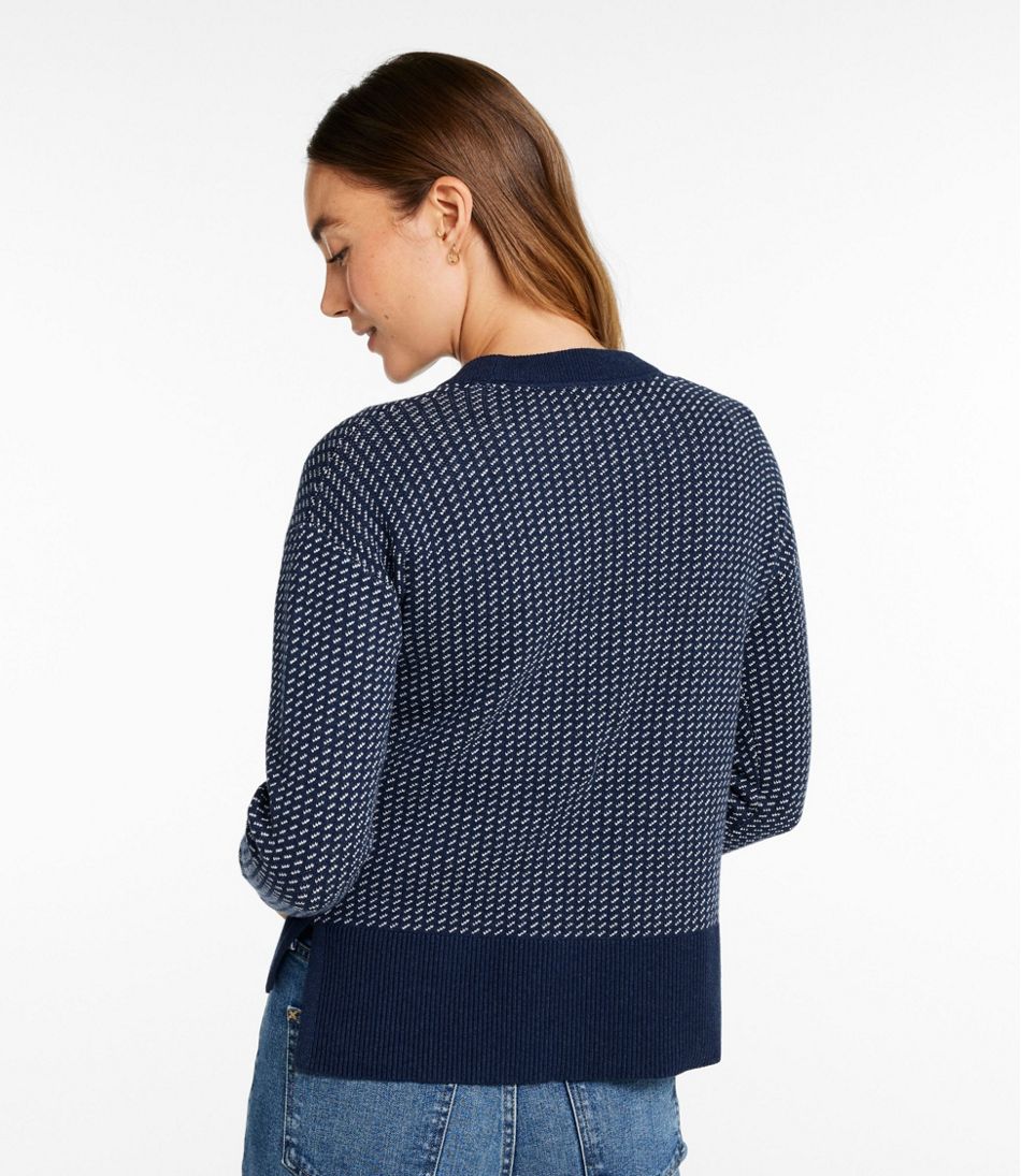 Women's Wicked Soft Cotton/Cashmere Crewneck Sweater, Pattern - Image 3