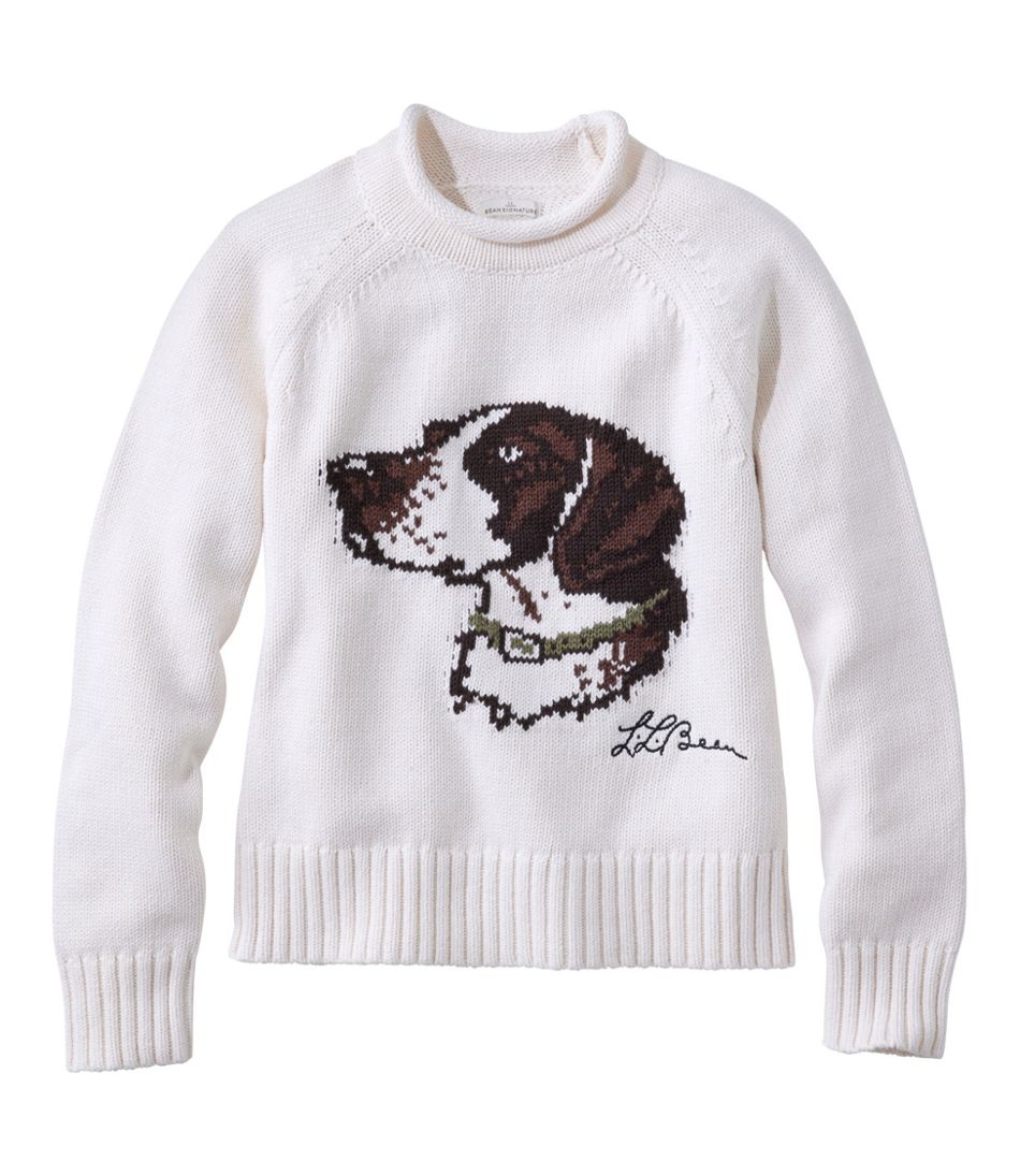 Women's Signature Original Cotton Sweater, Rollneck Novelty