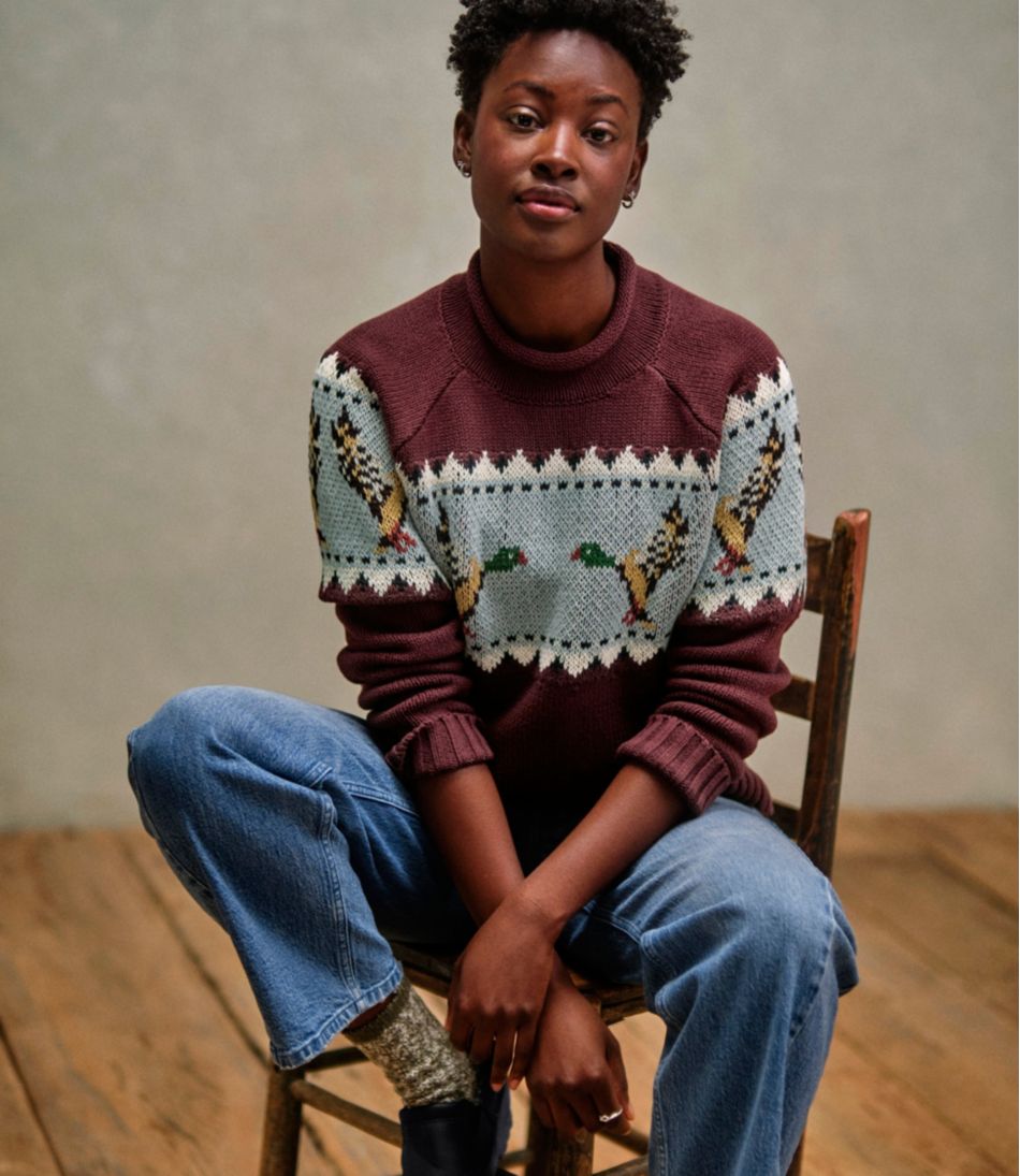 Women's Signature Original Cotton Sweater, Rollneck Novelty - Image 10