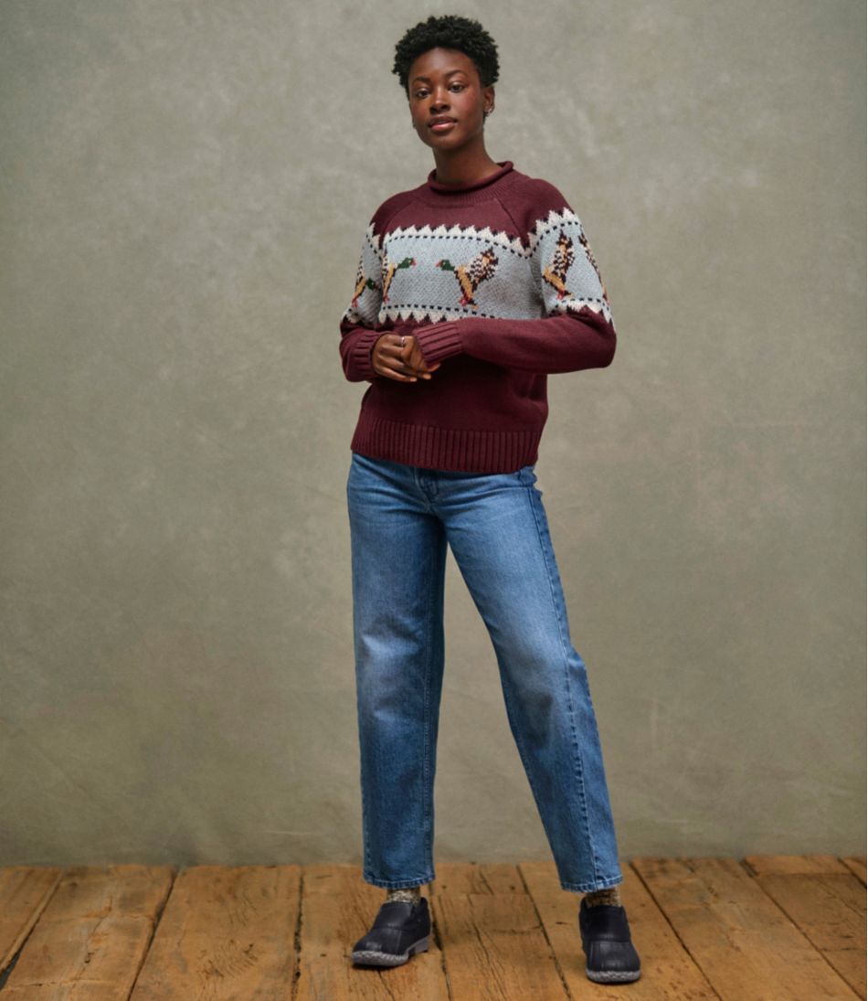 Women's Signature Original Cotton Sweater, Rollneck Novelty - Image 8