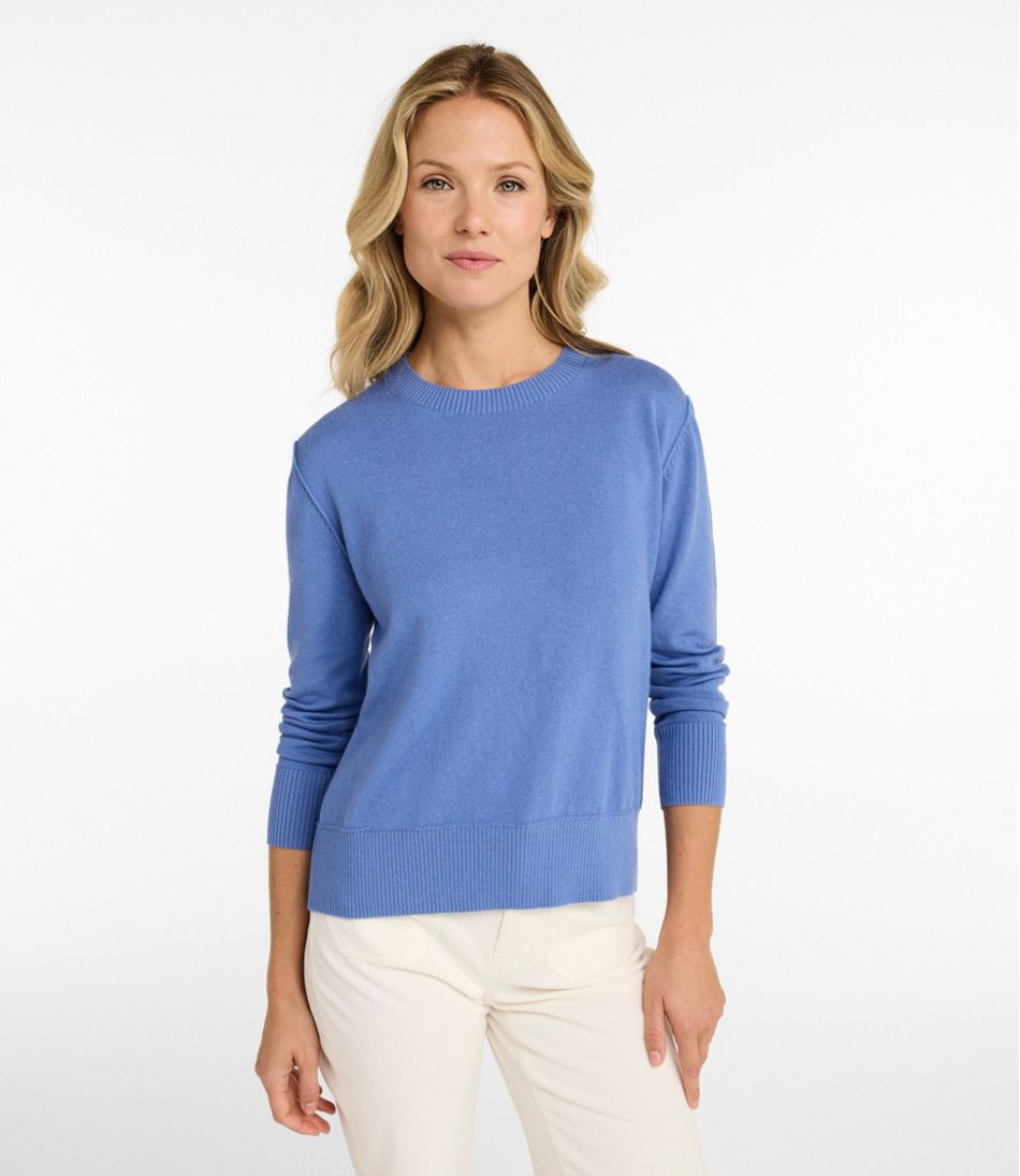 Women's Cotton/Cashmere Sweater, Crewneck - Image 2