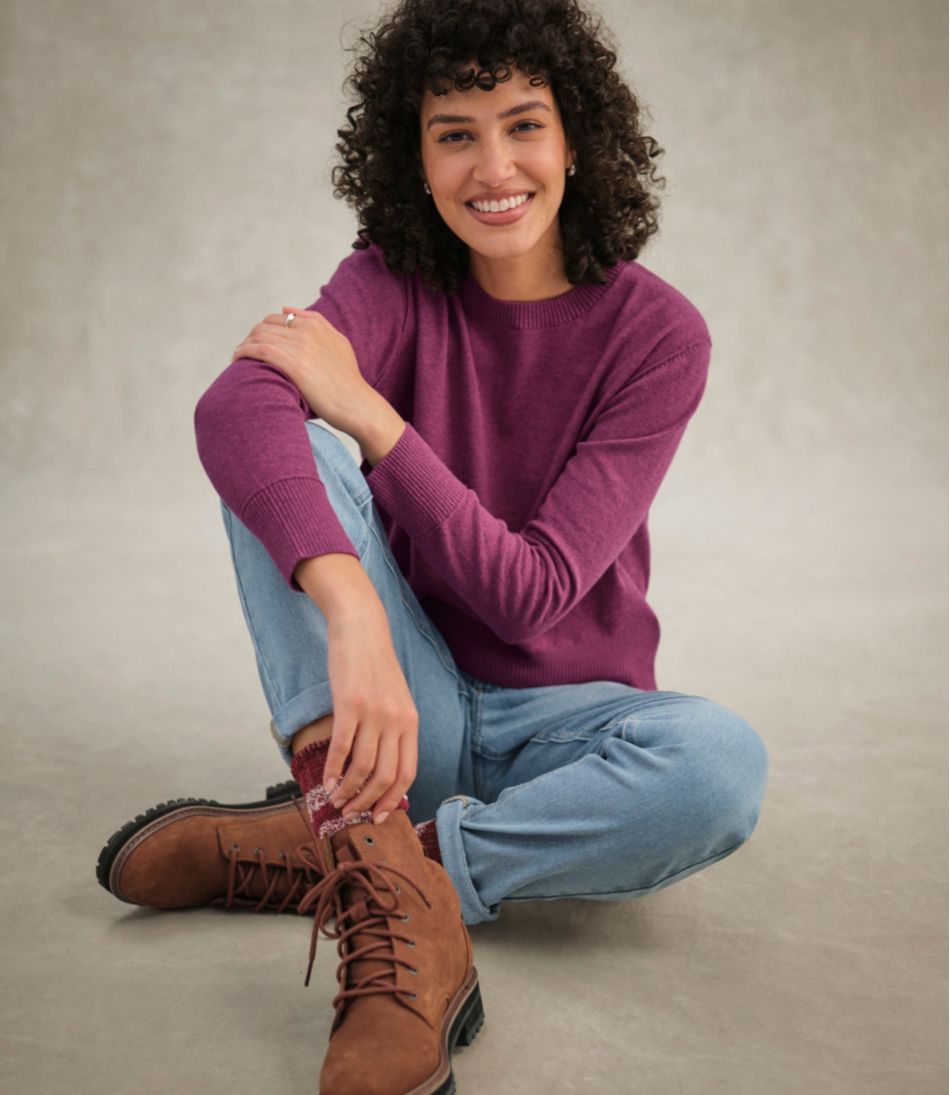 Women's Cotton/Cashmere Sweater, Crewneck - Image 6