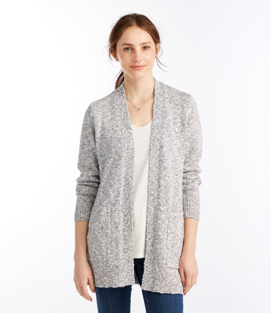 Women's Cotton Ragg Sweater, Open Cardigan - Image 2