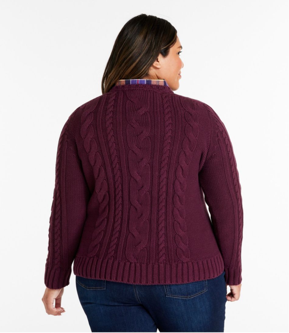 Women's Double L? Cable Sweater, Crewneck - Image 3
