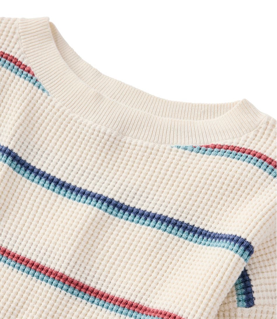 Women's Sunwashed Waffle Sweater, Pullover Stripe - Image 4
