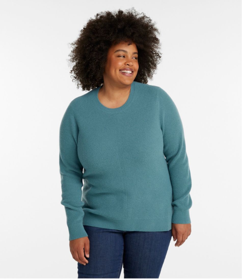 Women's Classic Cashmere Textured Sweater, Crewneck - Image 2
