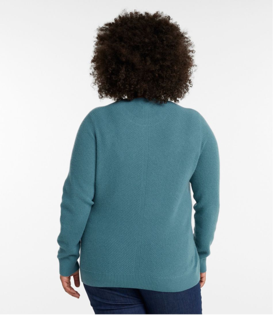 Women's Classic Cashmere Textured Sweater, Crewneck - Image 3