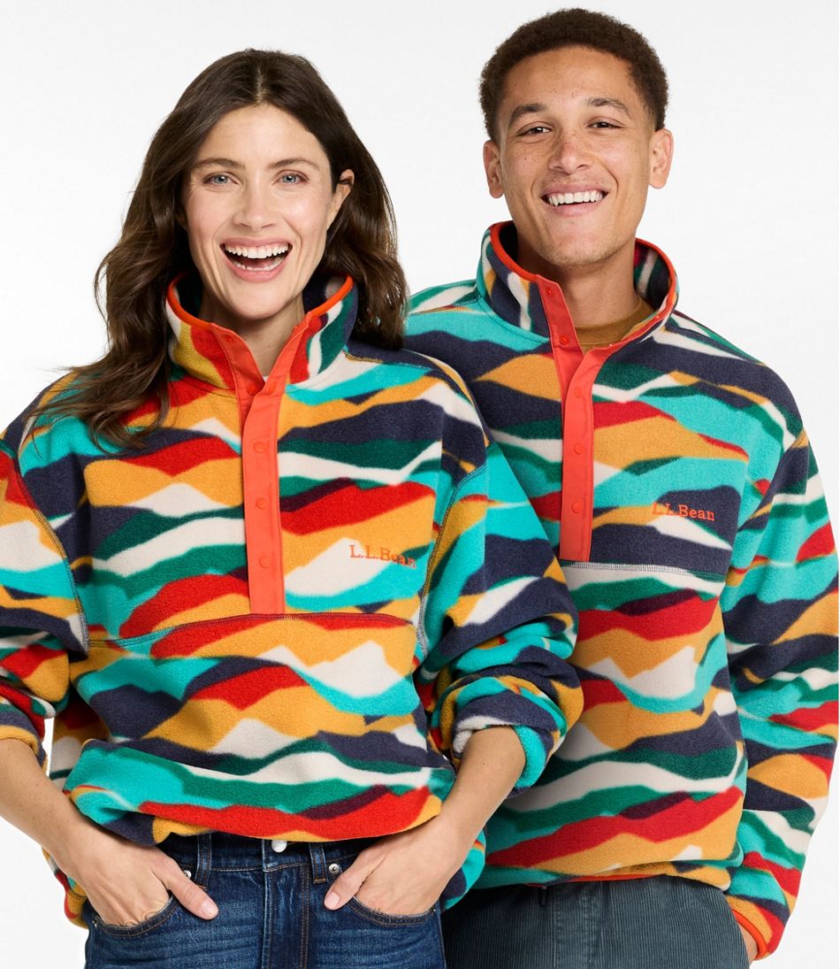 Adults' Bean's Classic Fleece Pullover, Print - Image 2